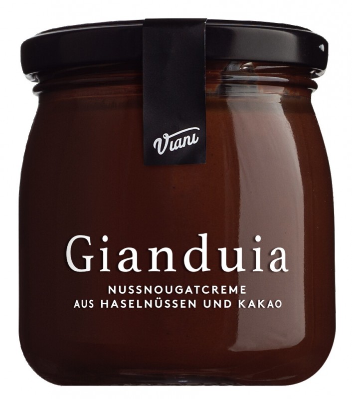 Crema di nocciola Gianduia Creme escuro de avela com cacau, Viani - 200g - Vidro