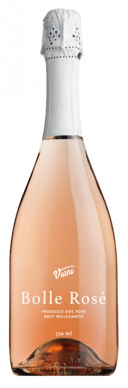 Prosecco DOC Rose Brut Millesimato Bolle Rose, freydhivin, ros, Viani - 0,75 l - Flaska