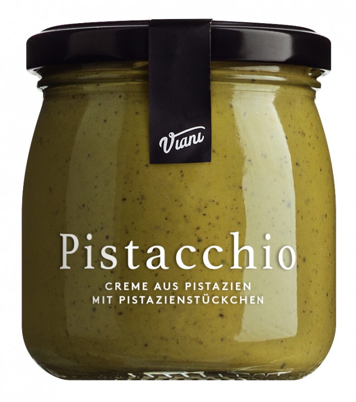 Crema al Pistacchio con Granella, saett pistasiukrem medh pistasiubitum, Viani - 200 g - Gler