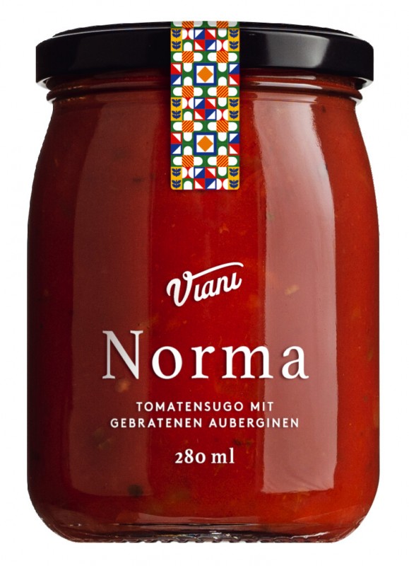 Sugo alla Norma, tomatsaus med aubergine, Viani - 280 ml - Glass