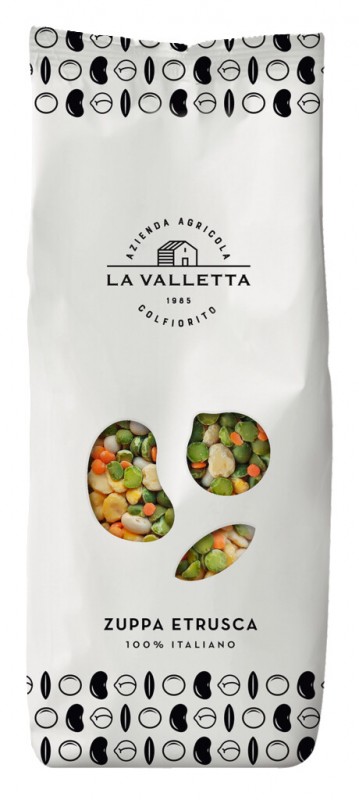 Zuppa Etrusca, mistura de leguminosas para sopa, La Valletta - 400g - pacote