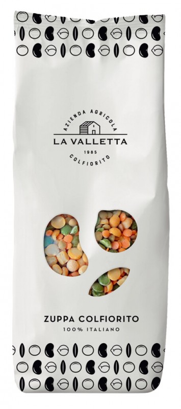 Zuppa Colfiorito, campuran kekacang untuk sup, La Valletta - 400g - pek