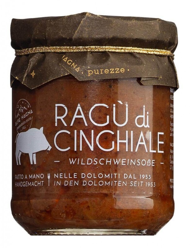 Ragu di cinghiale, vildsvinsragout, Alpe Magna - 190 g - Glas