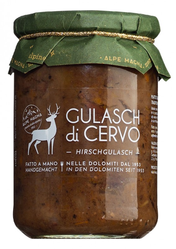 Gulash di cervo, gulash de ciervo, Alpe Magna - 360g - Vaso