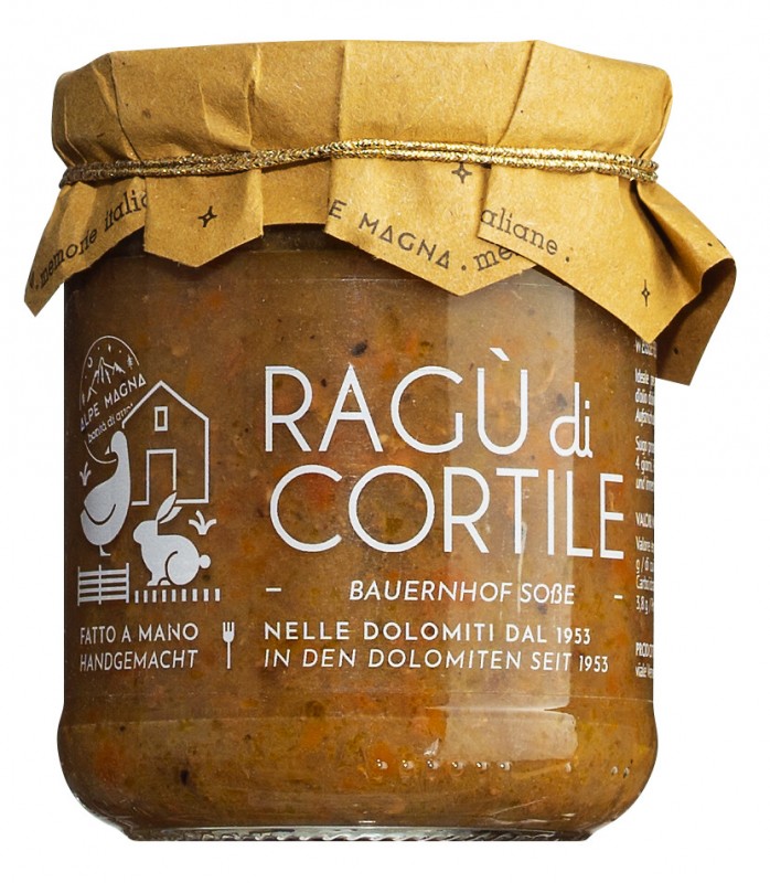 Ragu di cortile, maatilakastike siipikarjan ja kanin kanssa, Alpe Magna - 180 g - Lasi