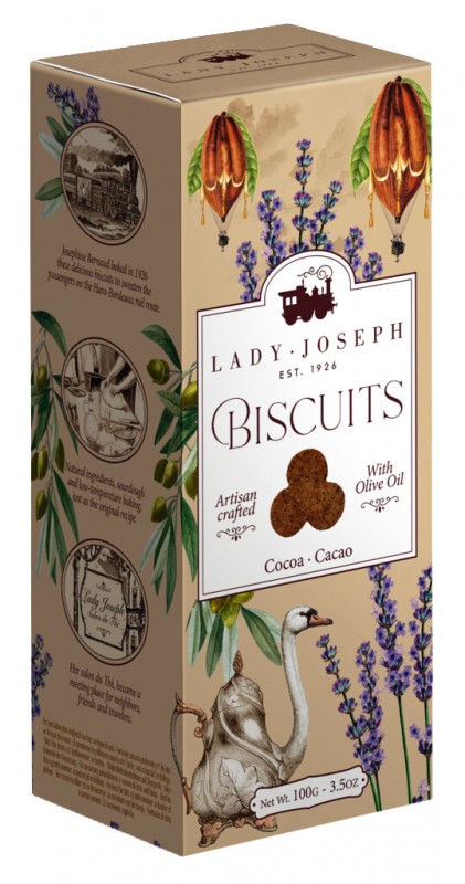 Cocoa Biscuit, galletas con cacao, Lady Joseph - 100 gramos - embalar