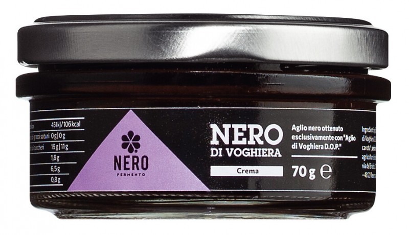 Crema di Nero di Voghiera, krim bawang putih hitam, NeroFermento - 70 gram - Kaca