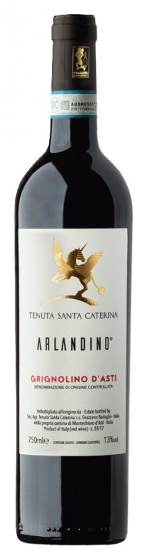 Grignolino d`Asti DOC Arlandino, anggur merah, Tenuta Santa Caterina - 0,75 liter - Botol