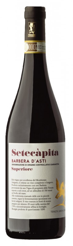 Barbera d`Asti sup. DOCG Setecapita, vere e kuqe, Tenuta Santa Caterina - 0,75 l - Shishe