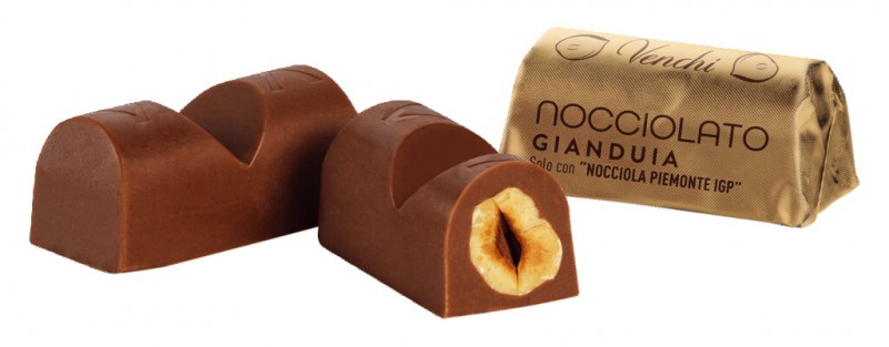 Lingote Gianduja Gold Edition, chocolate Gianduia con avellanas enteras, Venchi - 1.000 gramos - kg