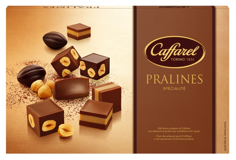 Pralines Specialite, pralines farcits de xocolata negra i amb llet, Caffarel - 220 g - paquet