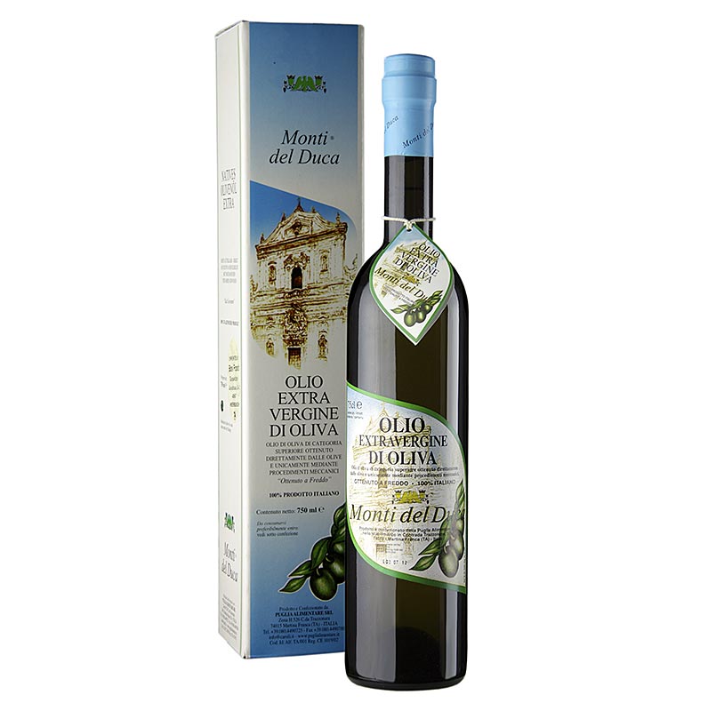 Olio extra vergine di oliva, Caroli Auslese Monti del Duca, delicatamente fruttato - 750 ml - Bottiglia