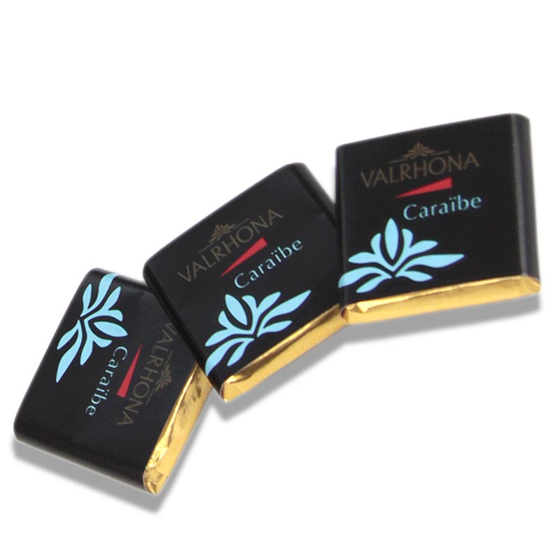 Valrhona Carre Caraibe - temne cokoladne ploscice, 66% kakava - 1 kg, 200 x 5 g - skatla