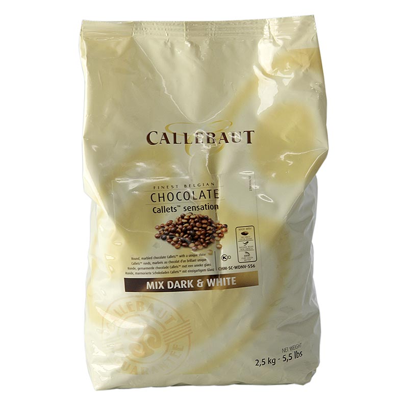 Callets Sensation Marvanyozott, marvanyozott csokoladegyongy, 38,9% kakao, Callebaut - 2,5 kg - taska