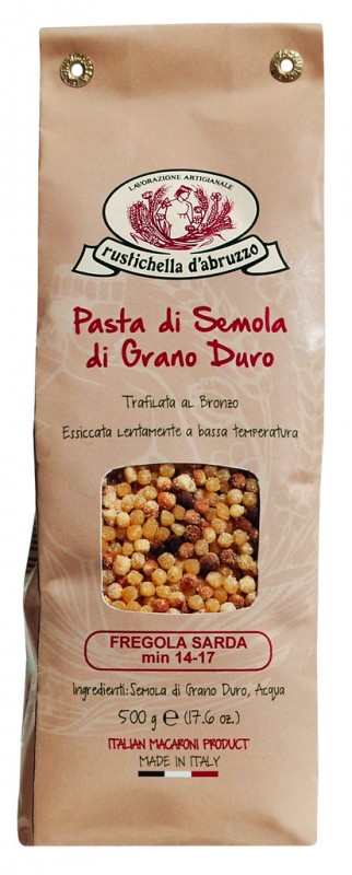 Fregola tostata, durumbuza buzadara teszta, Rustichella - 500g - Taska