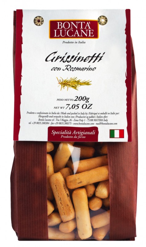 Grissinetti con rosmarino, tycinky s rozmarynem, Bonta Lucane - 200 g - Taska