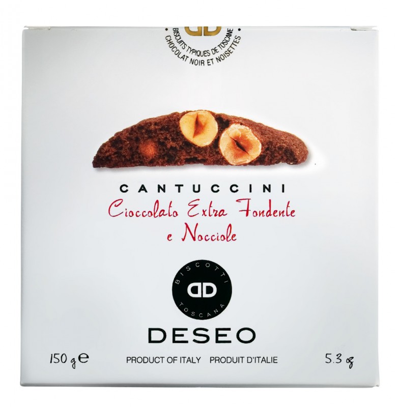 Cantuccini s nocciole a cioccolato fondente, Cantuccini s lieskovymi orieskami a cokoladou, Deseo - 200 g - balenie