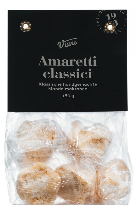 AMARETTI - Klasicni makaroni od badema, klasicni makaroni od badema, Viani - 160g - torba