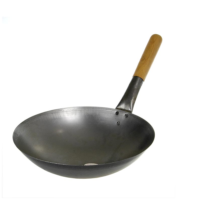 Wok panvica - 1.akost, okruhly podstavec s rukovatou, bez ucha, Ø 30cm - 1 kus - Volny