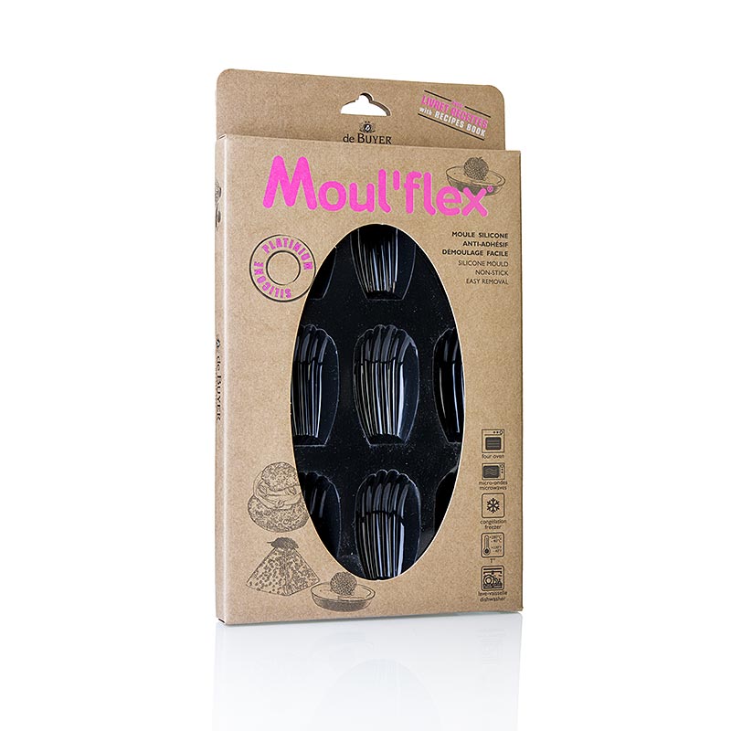 deBUYER pisirme kalibi Moulflex, 9 Madeleine, 3cl, 17,5 x 30cm - 1 parca - Gevsetmek