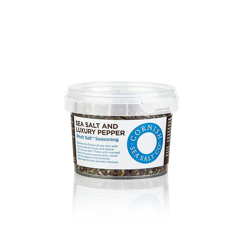 Cornish Sea Salt, kosmici morske soli s poprom iz Cornwalla / Anglija - 60 g - Lahko