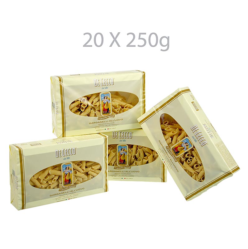 De Cecco Garganelli avec oeuf, n°115 - 5kg, 20x250g - dejouer