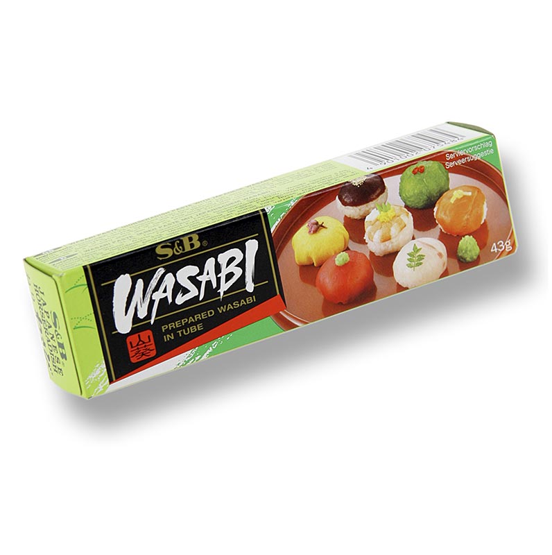 Wasabi - Pate de raifort verte, a grains fins, avec du vrai wasabi - 43g - tube