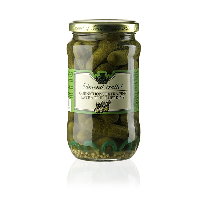 Cornichons extra inotatoare, castraveti extrafin in otet, Fallot - 340 g - Sticla