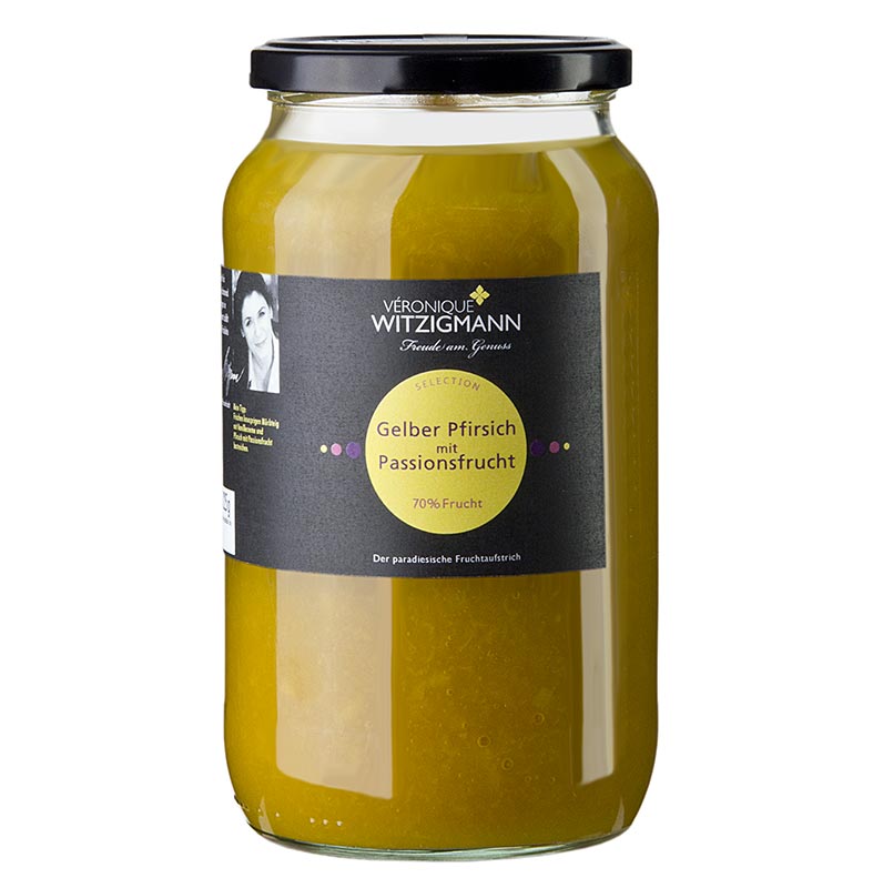 Peche jaune aux fruits de la passion - pate a tartiner Veronique Witzigmann - 1 kg - Verre