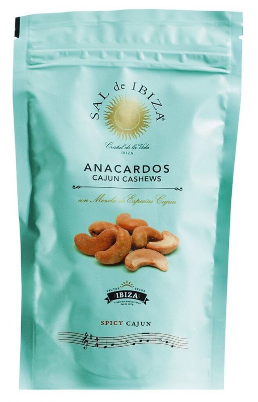 Anacardos - Spicy Cajun, caju cu Spicy Cajun, punga, Sal de Ibiza - 80 g - sac