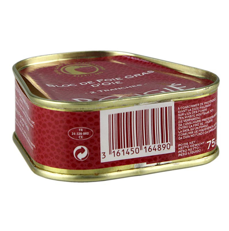 Foie gras blok, foie gras, trapes, halv konservering, rougie - 75 g - kan