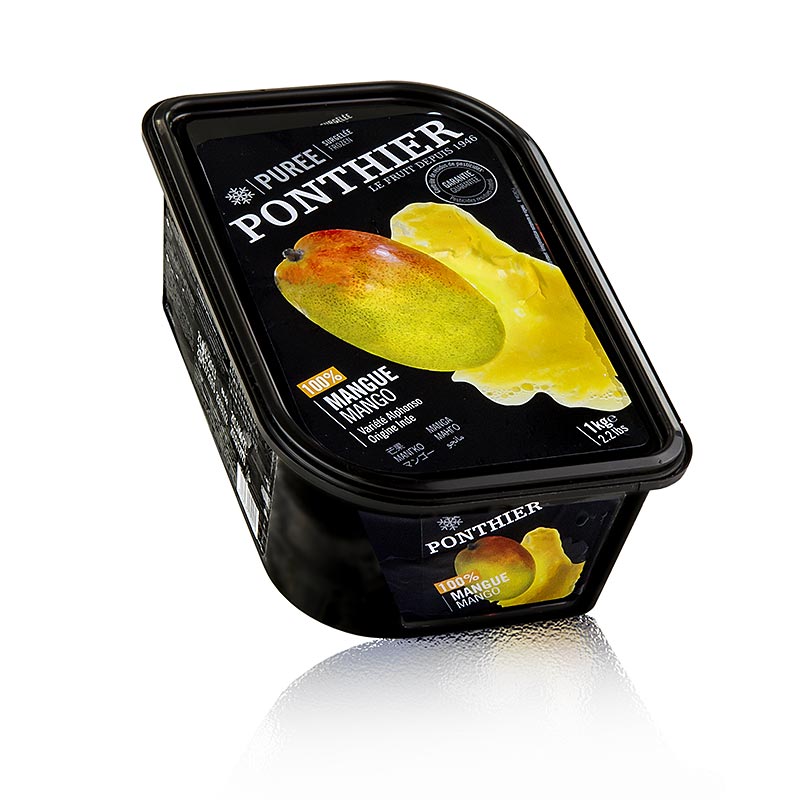 Puree de mangue, 100% fruit, non sucree, Ponthier - 1 kg - Coque PE