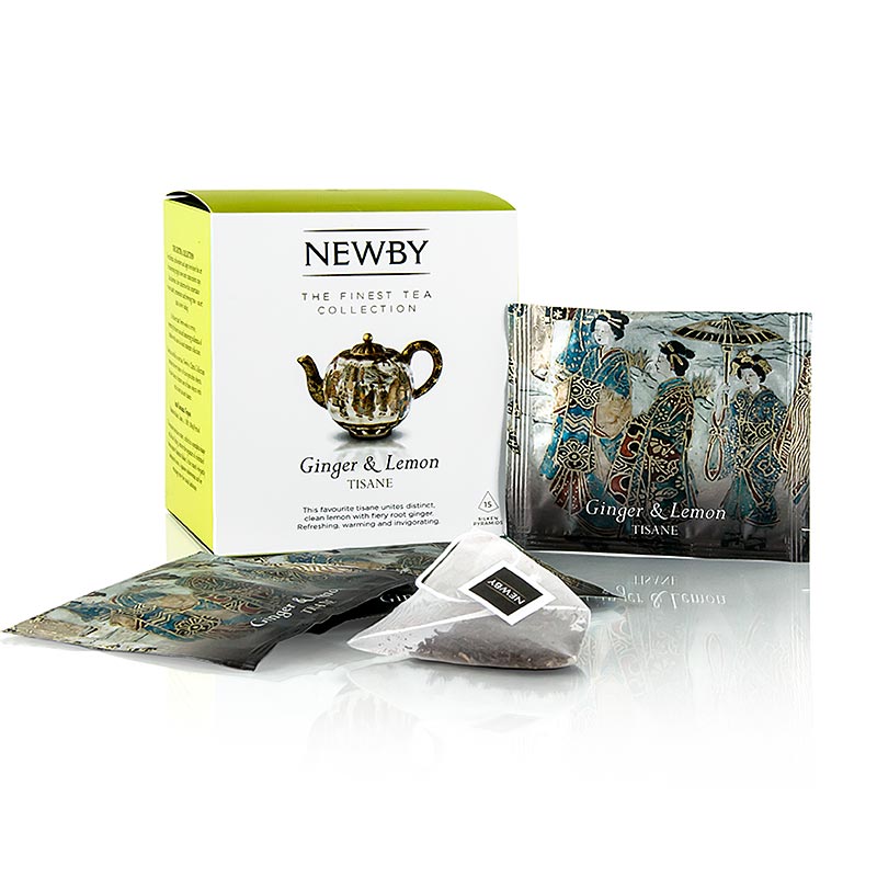 Newby Tea Ghimbir si Lamaie, infuzie, ceai de plante - 37,5 g, 15 bucati - Carton