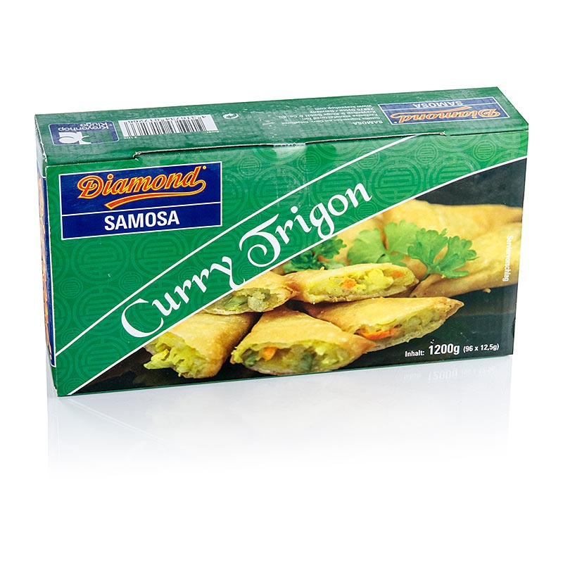 Trines au curry, aux legumes, samosas - 1,2 kg, 96 x 12,5 g - Papier carton