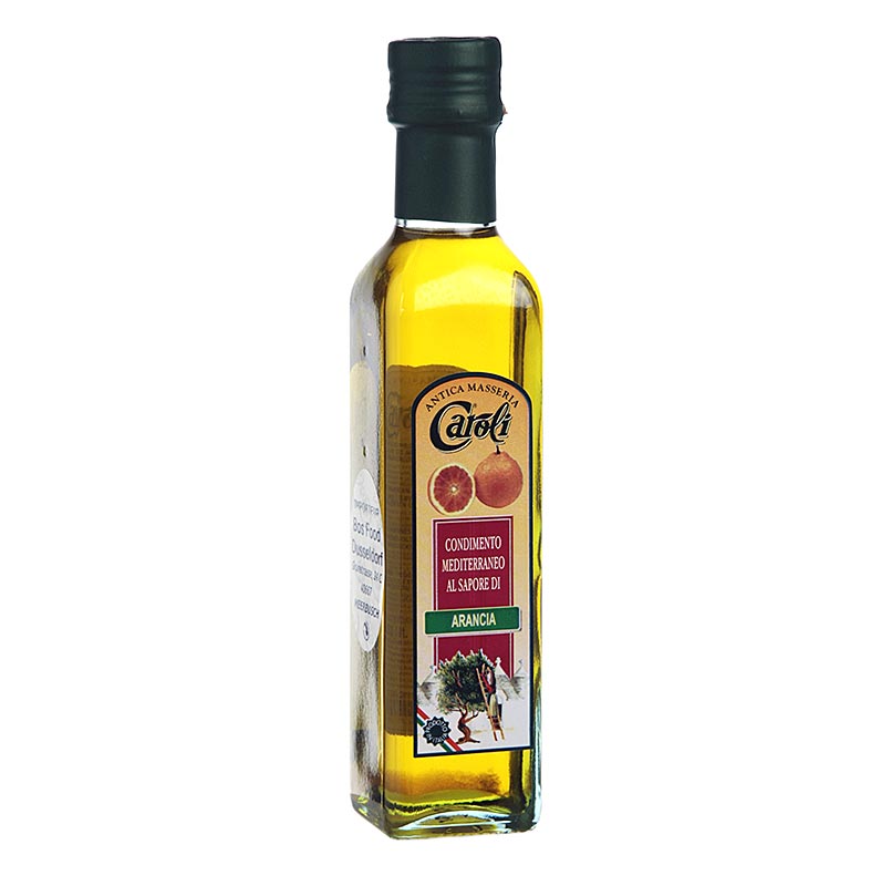 Huile d`olive extra vierge, Caroli à l`orange - 250 ml - bouteille