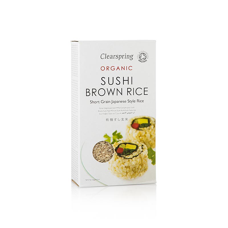 Orez brun pentru sushi organic, orez brun pentru sushi, Clearspring, BIO - 500 g - ambalaj