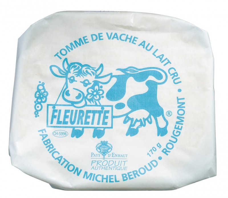 Tomme Fleurette, fromage a pate molle au lait cru de vache, Michel Beroud - 170g - Morceau