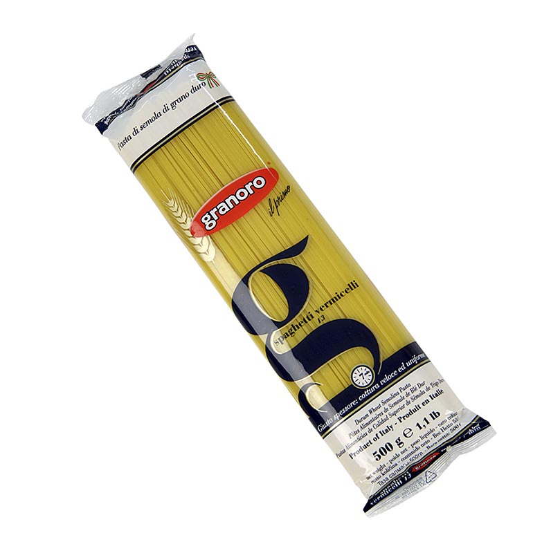 Vermicelles Granoro, Spaghetti, 1,6 mm, n°13 - 12 kg, 24 x 500 g - Papier carton