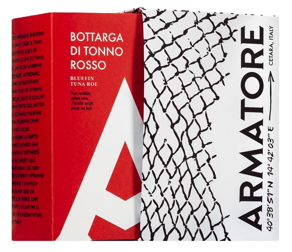 Bottarga di tonno rosso, ikra tunczyka solona i suszona, pakowana prozniowo, Armatore - ok. 100 g - kg Bottarga di tonno rosso, ikra tunczyka solona i suszona, pakowana prozniowo, Armatore - ok. 100 g - kg