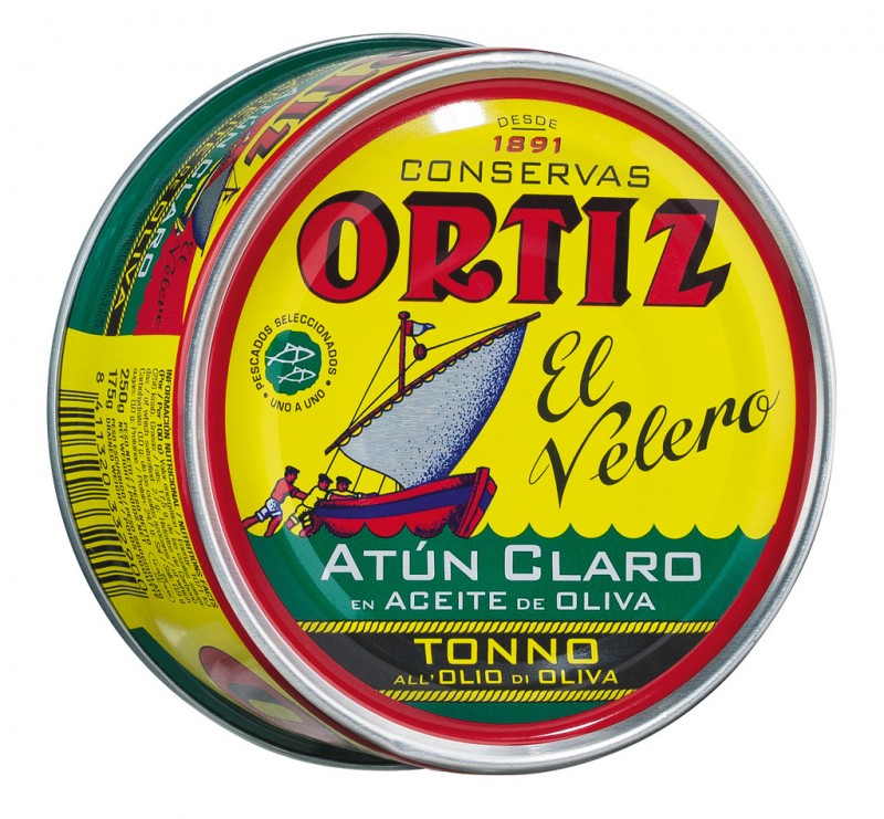 Tunczyk zolty w oliwie z oliwek, tunczyk zoltopletwy w oliwie z oliwek, puszka, Ortiz - 250 gr - Moc