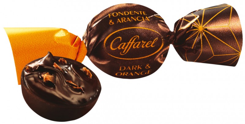 Dark Orange Pralines Bulk, sotet praline narancsos es kakaos kremmel, laza, Caffarel - 1000 g - kg