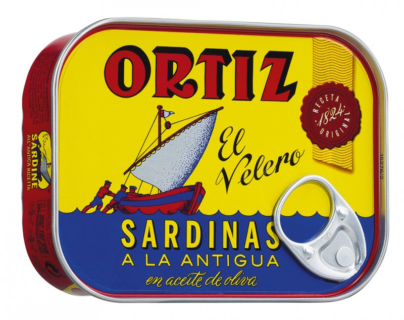 Sardinky v olivovem oleji, sardinky v olivovem oleji, plechovka, Ortiz - 140 g - umet