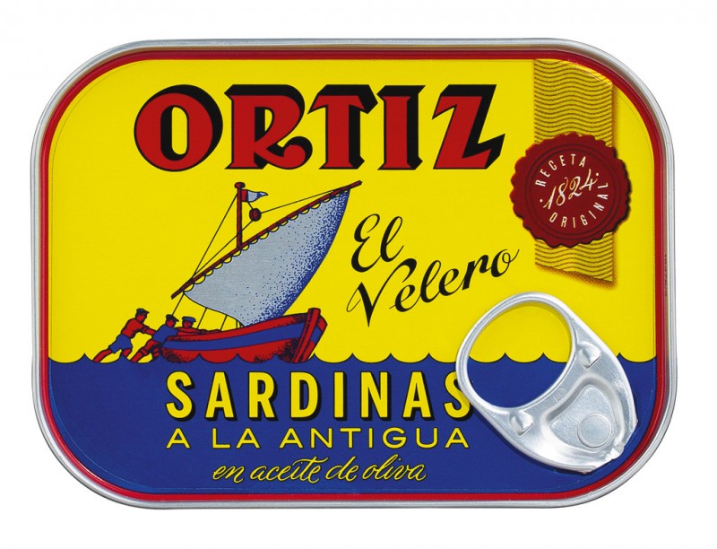 Sardinky v olivovem oleji, sardinky v olivovem oleji, plechovka, Ortiz - 140 g - umet