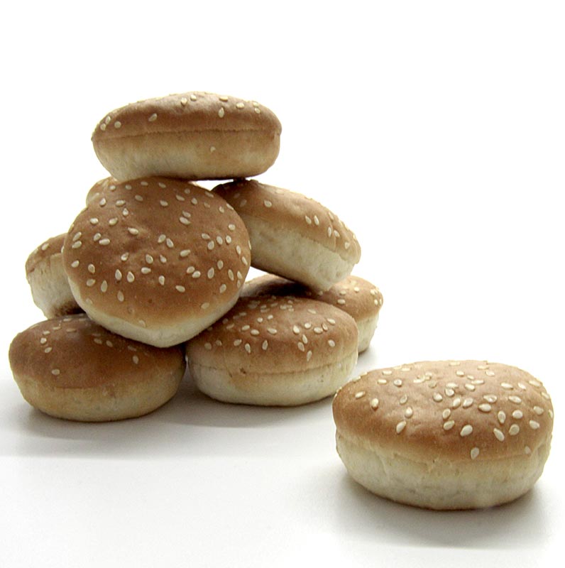 Burger bun mini met sesam, ca. Ø 5cm - 3,96 kg, 180 stuks - karton