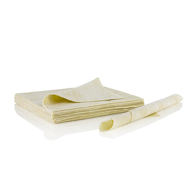 Feuilles de pate Wan Tan, fines, 16 x 16 cm - 500g, 28 feuilles - sac