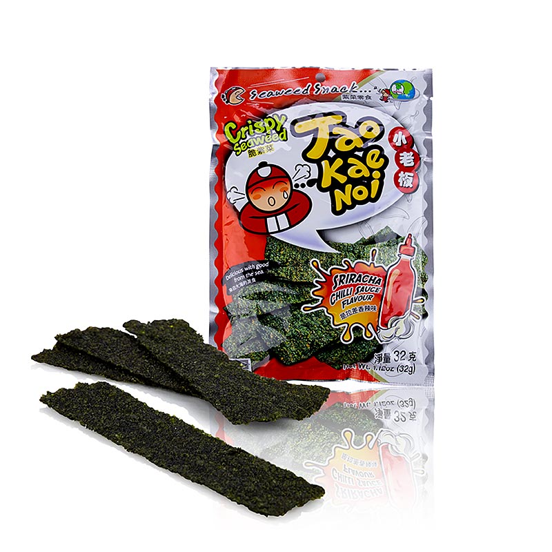 Taokaenoi Crispy Seaweed Sriracha, chipsy z morskych ras s prichuti chilli omacky - 32 g - Taska