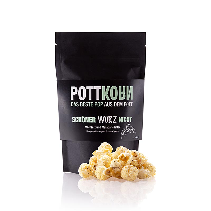 Pottkorn - Nice Spice Not, popcorn z pieprzem malabarskim i sola morska, weganski - 150g - torba