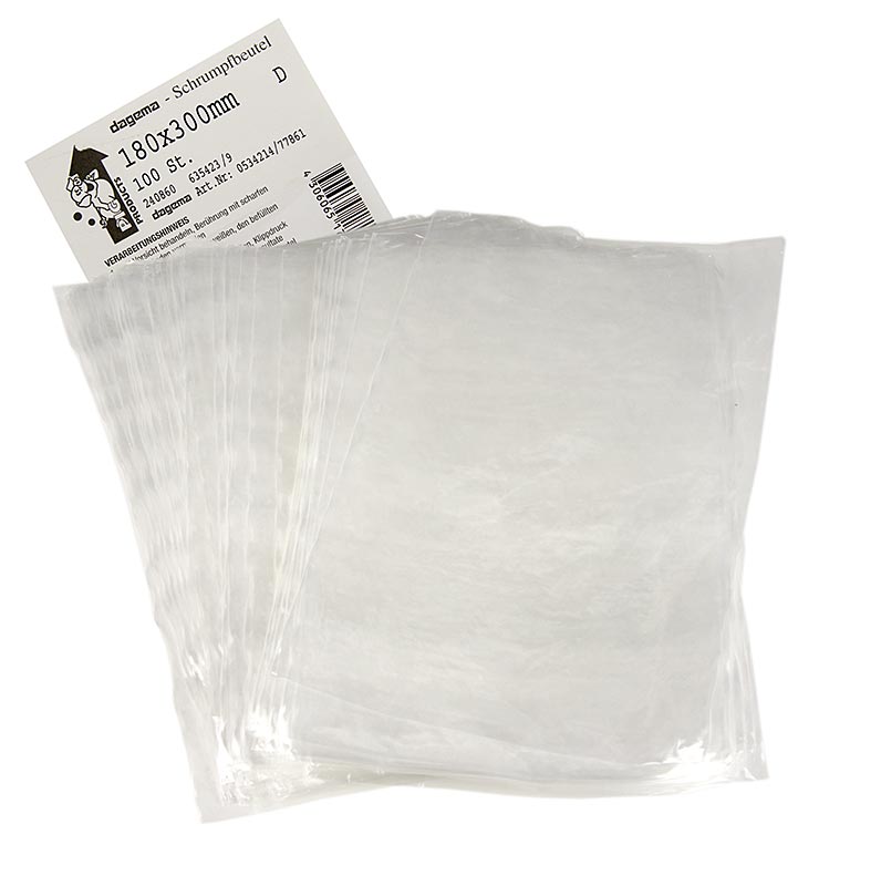 Shrink bag / shrink bag, for vacuuming in a water bath, 180x300mm - 100 pieces - bag