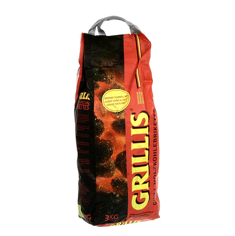 Grill BBQ - charcoal briquettes, made of beech wood - 3 kg - Sack