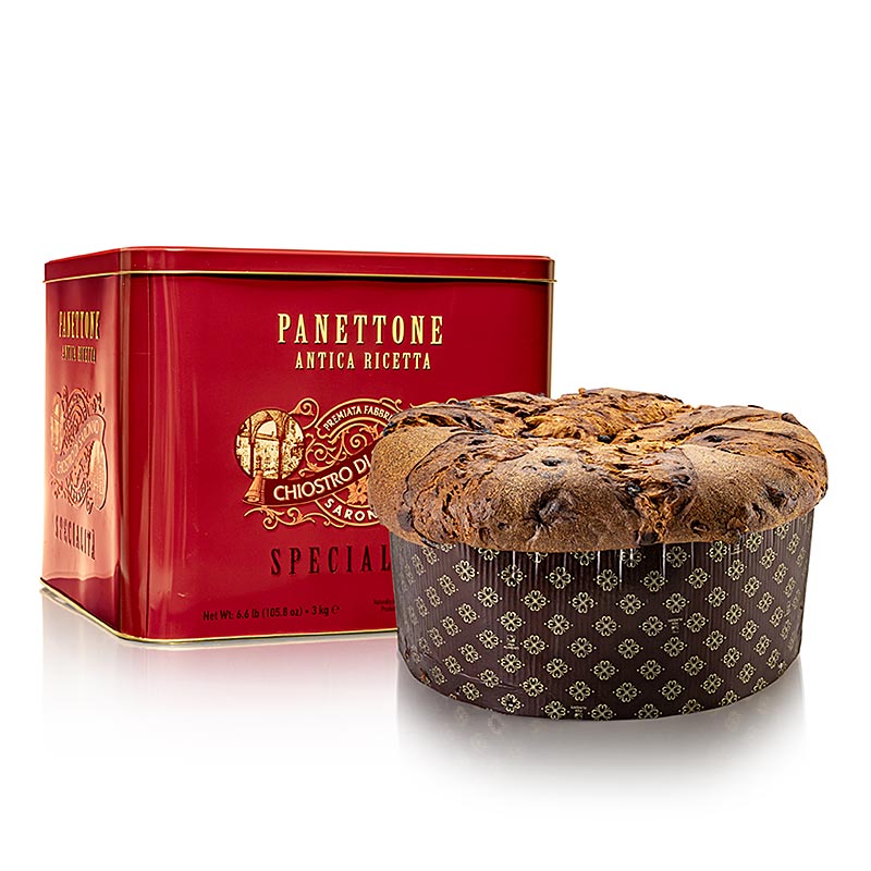 Weihnachtskuchen Panettone Klassik, Metalldose Pattinatori, Lazzaroni - 3 kg - Dose